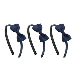 3 Pieces School Bows Headbands, Navy Blue Hair Bands Girls, Uniform Colours Bow Hairbands Set, Birthday Gift Accessories
