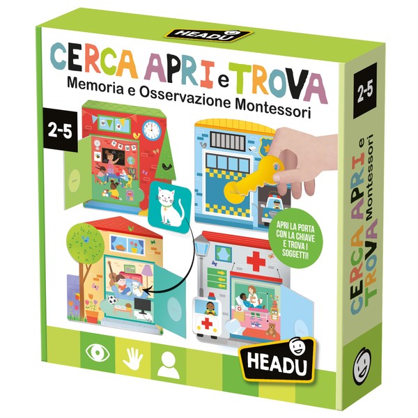 Headu Find Open and Find Montessori Memory and Observation for Toddlers It57168 Educational Game for Children 2-5 Years