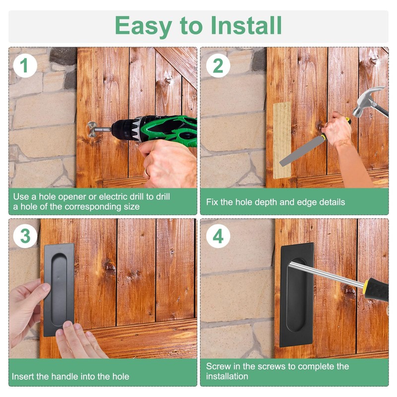 M METERXITY 1-Pack Recessed Finger Pulls, 4.72 Inch Inner Circle