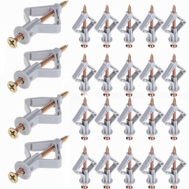 Plasterboard Wall Plugs,50 pcs Plasterboard Dowels with Screws Butterfly Cavity Dowels Hollow Drywall Cavity Raw Expansion Tube Nylon Plug Universal Plasterboard Fixings for Walls TV Brackets