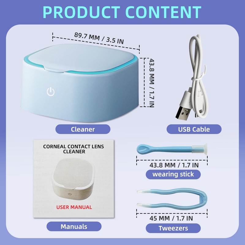 Contact Lens Mega Sonic Cleaner Silent Color Pupil Cleaning Machine
