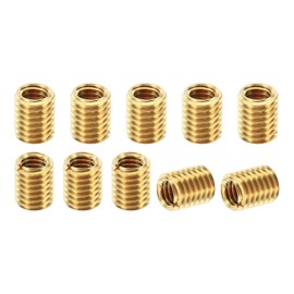 PATIKIL Brass Threaded Repair Insert Nut, 10 Pcs M8x1.25 Male to M6x1 Female Thread Sleeve Inserts Reducing Nut Adapter Reducer Screw Sleeves 10mm