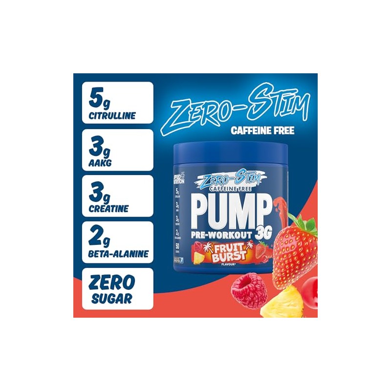 Applied Nutrition Pump Zero Pre Workout - Zero Stim, Caffeine