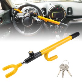 Steering Wheel Lock Anti Theft Adjustable Length Car Security Lock with Key Heavy Duty Anti Theft Car Lock for Car Truck SUV Pickup Van-1 Year Warranty