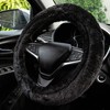 Custom Accessories Black Ultra-Soft Fluffy Steering Wheel Cover, Soft Steering