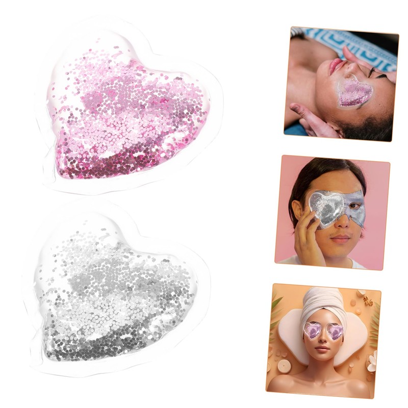 NOLITOY Eye Cool Pad Set 4pcs Heart Shape Gel Eye