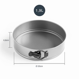 Lacor - 68680 - Süßwarenformen rund, Biskuitform, herausnehmbare Form, Kohlenstoffstahl, Antihaft, PFOA-frei, ökologisch, Durchmesser 20 cm, Inhalt 1,9 L