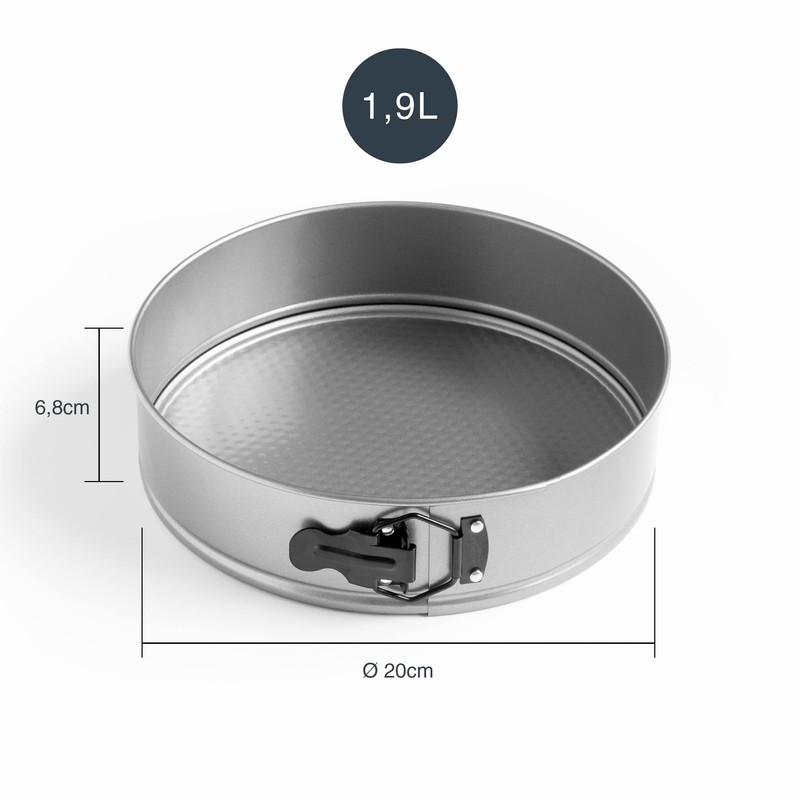 Lacor - 68680 - Süßwarenformen rund, Biskuitform, herausnehmbare Form, Kohlenstoffstahl,