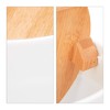 Relaxdays Cosmetic Bin, Bamboo Swing Lid, Modern Bathroom Bin, Plastic,