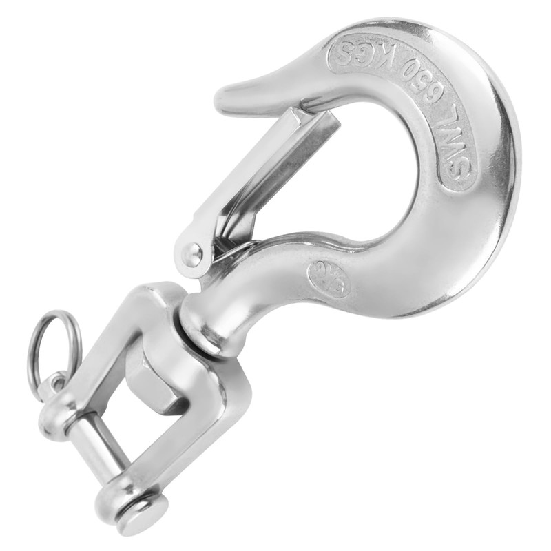 Load Hook, Slip Hook with Latch, Stainless Steel Chain Hook,