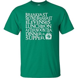 Go All Out YM 10-12 Kelly Green Youth The Seven Daily Hobbit Meals T-Shirt