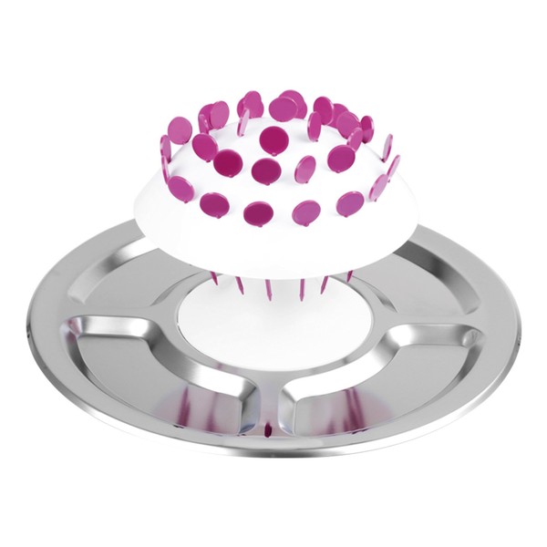 CHG Party Mushroom 34 Pieces with Serving Plate 32cm, Stainless Steel, Multi-Colour, 32 x 32 x 13.5 cm