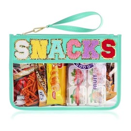 Clear Snack Bag Travel, Waterproof Clear Zipper Makeup Pouch Accessories for Women, Toiletry Bag, Stitch Pencil Case Preppy Stuff for Girls, Travel, Beach