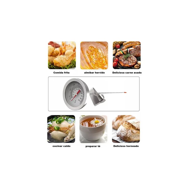 Termometro Aceite Cocina Caliente Café Acero Inox 0 A 200°c