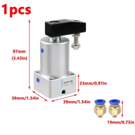 Antrader Air Cylinder,Left-Turn Cylinder Pneumatic Rotation Angle of 90 Degrees Rotary Pneumatic Cylinder Pressure Clamping Rotating Cylinder,1Pcs (ACK25×90L)