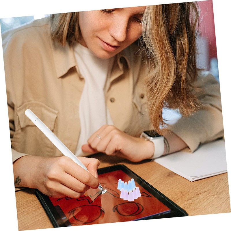 Mipcase 10pcs Fiber Capacitive Stylus Tip Cover Wear-Resistant Protector for