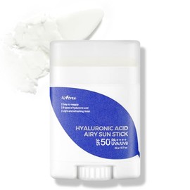 ISNTREE Hyaluronic Acid Airy Sun Stick - Protector Solar Facial en Barra SPF 50+ PA++++ con 8 Tipos de Ácido Hialurónico, Textura Ligera, 22 g