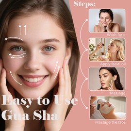 Werncy Wooden Gua Sha Facial Massage Tool and Roller Set, Facial Massager for Face, Neck, Eyes, Reduces Puffiness, Improves Wrinkles, Suitable for Women Care, Great Mother's Day Gift for Mom, Grandma