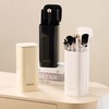 STORICANS Makeup Brush Holder with Lid,4 Slots Automatic Lifting Dustproof