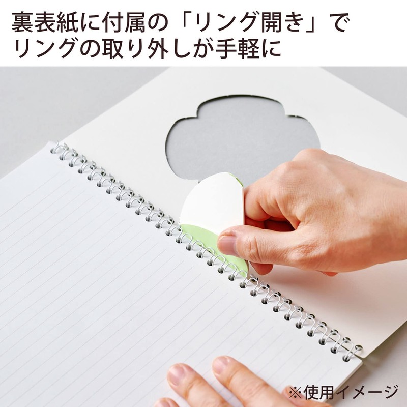 Maruman N479-33 Cocochi Ring Notebook, A5, Light Green, Set of