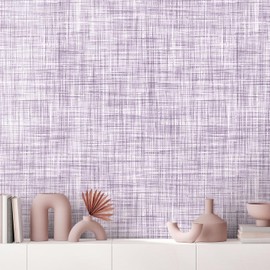 Purple Grasscloth Wallpaper Peel and Stick Wallpaper Texture Contact Paper 17.3"x120" Vintage Removable Waterproof Wall Paper for Room Walls Cabinets Furniture Drawers Desk