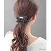 VingTAINE HS-92-G-GY Velour Scrunchie Hair Accessory with Plate, Gold x