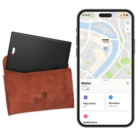 Air Card Tracker Works with iOS Find My (iOS Only), Wallet Tracker Item Finder for Luggage Tags, Passports, Laptops, Badge, Bags and More, Non-Replaceable Battery for 1 Year