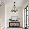 OTeedo 6-Light Farmhouse Wagon Wheel Chandeliers for Dining Room,24" Black