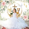 AIBIIN 7x5ft First Communion Backdrop Baptism Backdrop Decorations First Communion