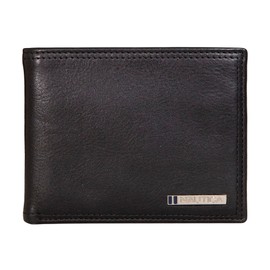 Nautica Mens Enameled Leather RFID Blocking Wallet One Size Black One Size
