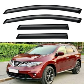 YQAUTEC Window Visors Rain Guards Shield for 2009-2014 Nissan Murano, Out-Channel Window Vent Wind Deflectors Visors Shades for 09-14 Murano