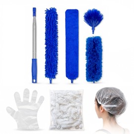 Deep Cleaning Kit - Extendable Duster - Cobweb Duster -Gloves - Shower Caps