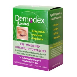 Ovante Demodex Mite Control Pre-Moistened Eye Lid Tea Tree Oil Pads For Demodex - 14 ct