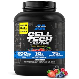 MuscleTech - Polvo de creatina monohidrato Cell-Tech, bebida de recuperación post-entrenamiento, suplemento de creatina para aumentar la masa muscular