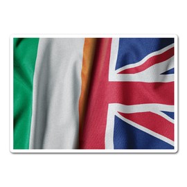 2 x 10cm Ireland Union Jack Flag Vinyl Stickers - Irish Mixed Flags UK GB United Kingdom Country Travel Patriotic Scrapbook Sticker #82273