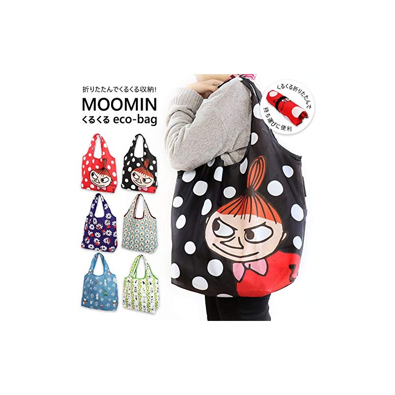 Small Planet Moomin Kurukuru Shopping Bag Little Me Dot BK