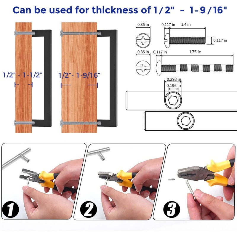 Ravinte 5 Pack 6-1/4 Inch Kitchen Square Cabinet Handles Matte