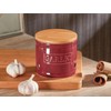 ONEMORE Garlic Keeper with Lid, Ceramic Garlic Saver 4 inch,
