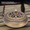 Antique Incense Burner Brass Holder with Lid Fireproof Cotton Interior