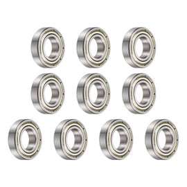 sourcing map 10pcs 6901ZZ Bearing 12x24x6mm, Chrome Steel Double Shielded Precision Bearing, Lubricated Deep Groove Ball Bearings, P6 (ABEC 3)