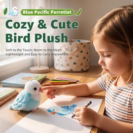 Ditucu Palm-Sized Blue Pacific Parrotlet Keychain Plush Cute Soft 4.3 inch Bird Stuffed Animal Realistic Parrot Toys Gifts Pendant for Backpack Decoration for Kids Adults