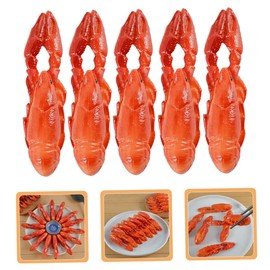 Vaguelly 5pcs Simulated Crayfish Simulation Lobster Figures Simulated Animal Lobster Figures Decor Simulated Lobster Artificial Lobster Ornament Lobster Sculpture Lobster Model Red PVC
