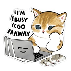 (3PCS) I'm Busy Go Away Sticker, Work Sticker, Office Life Sticker, Humor Sticker, Adult Humor Sticker, Funny Sticker, Cute Sticker, Water Assitant Die-Cut Decal for Laptop, Phone, Water Bottles