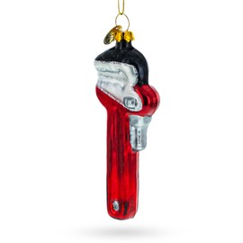 Adjustable Red Wrench Blown Glass Christmas Ornament