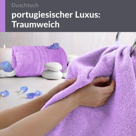 Lashuma Hand Towel Set 70 x 140 cm London Pack of 2 Large Terry Towelling Hand Towels Purple - Lilac