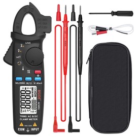 BSIDE DC Clamp Meter 1mA Current True RMS Auto-Ranging 6000 Counts Digital Multimeter Hz Temp Cap Ohm Live Check V-Alert Low Impedance Voltage Tester with Back Clip