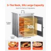 Stainless Steel 3-Tier Camping Stove Foldable Outdoor Cookware with Thermometer