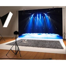 Yeele 8x6ft Free Stage Concert Backdrop Night Show Entertainment Discos Party Club Spotlight Lights Background for Photography Adult Portrait Photo Booth Video Shooting Vinyl Studio Props