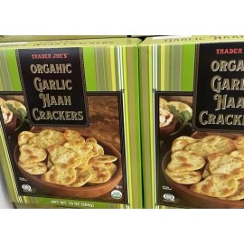Trader Joe's 2 Pack Trader Joe's Organic Garlic Naan Crackers 10 oz Each Box NEW