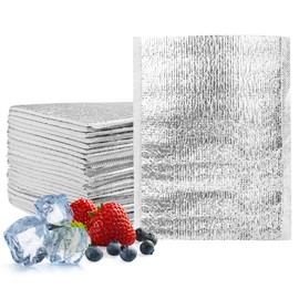 DOERDO 25Pcs Insulation Bags, Reusable Shipping Bags Thermal Box Liners, Waterproof Insulation Package for Lunch Food Bento Picnic, 9.8x7.9 Inch